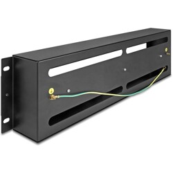 Listwa wyłącznikowa 19" z pokrywą i szyną DIN 3U metaliczna czarna Delock 67195