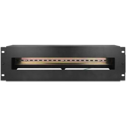 Listwa wyłącznikowa 19" z pokrywą i szyną DIN 3U metaliczna czarna Delock 67195