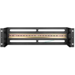 Listwa wyłącznikowa 19" z pokrywą i szyną DIN 3U metaliczna czarna Delock 67195