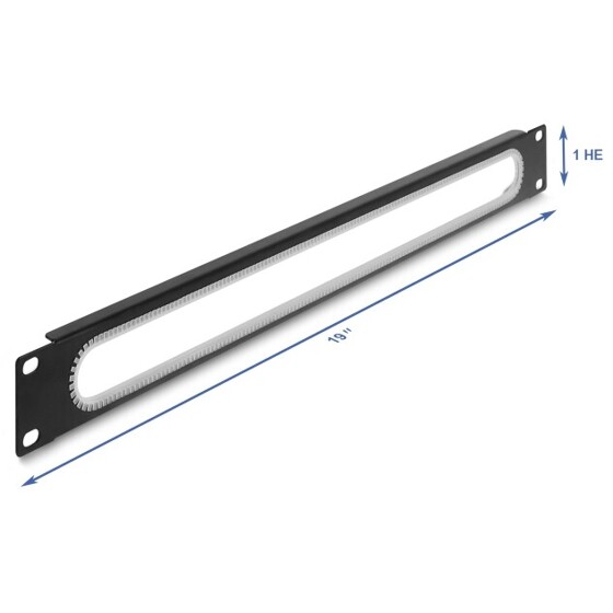 Przepust kablowy 19" z zabezpieczeniem krawędzi 1U czarny Delock 67275