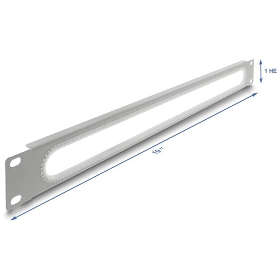 Przepust kablowy 19" z zabezpieczeniem krawędzi 1U szary Delock 67276