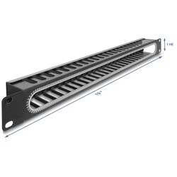Panel do zarządzania kablami 19" z ochroną krawędzi 1U czarny Delock 67277