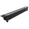 Panel do zarządzania kablami 19" z ochroną krawędzi 1U czarny Delock 67277