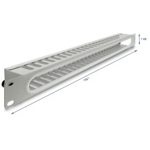 Panel do zarządzania kablami 19" z ochroną krawędzi 1U szary Delock 67278