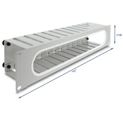 Panel do zarządzania kablami 19" z ochroną krawędzi 2U szary Delock 67280