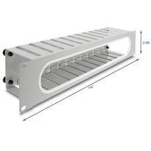 Panel do zarządzania kablami 19" z ochroną krawędzi 2U szary Delock 67280