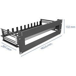 Wspornik 19" z pokrywą i regulowaną szyną DIN 3U metalowy czarny Delock 67282
