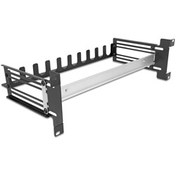 Wspornik 19" z pokrywą i regulowaną szyną DIN 3U metalowy czarny Delock 67282