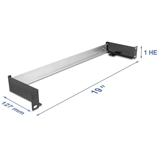 Panel na szynę DIN 19" do montażu poziomego lub pionowego 1U metalowy czarny Delock 67283