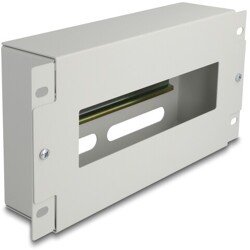 Listwa wyłącznikowa 10" z pokrywą i szyną DIN 3U metaliczna szara Delock 67319