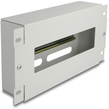 Listwa wyłącznikowa 10" z pokrywą i szyną DIN 3U metaliczna szara Delock 67319