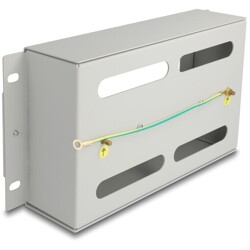 Listwa wyłącznikowa 10" z pokrywą i szyną DIN 3U metaliczna szara Delock 67319