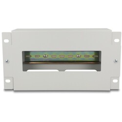 Listwa wyłącznikowa 10" z pokrywą i szyną DIN 3U metaliczna szara Delock 67319