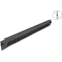 Listwa szczotkowa 19" do porządkowania kabli dolna beznarzędziowa 1U czarna Delock 90629