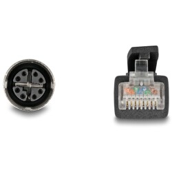 Przewód adapter IP67 M12 X-coded 8-pin żeński - RJ45 Cat.5e męski czarny 1m Delock 80589
