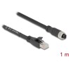 Przewód adapter IP67 M12 X-coded 8-pin żeński - RJ45 Cat.5e męski czarny 1m Delock 80589