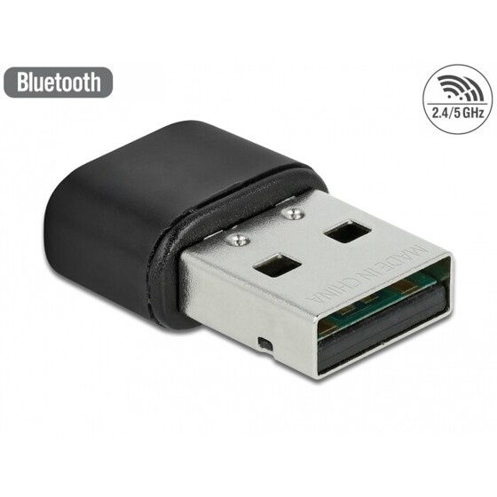 Adapter USB Bluetooth 4.2 + Dualband WLAN ac/a/b/g/n 433 Mbps Delock 61000