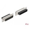 Złącze D-Sub 25-pin. męskie wciskane metalowe 4 szt. Delock 66710