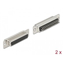 Złącze D-Sub HD 44-pin. żeńskie metalowe do lutowania 2 szt. Delock 66718