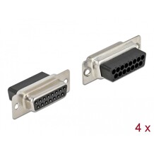 Złącze D-Sub 15-pin. żeńskie wciskane metalowe 4 szt. Delock 66720