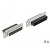 Złącze D-Sub 25-pin. żeńskie wciskane metalowe 4 szt. Delock 66721