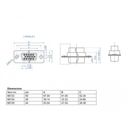 Złącze D-Sub HD 50-pin. żeńskie wciskane metalowe Delock 66723