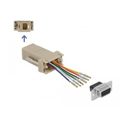 Adapter D-Sub 9-pin. żeński do RJ12 6-pin. żeński do montażu Delock 66759