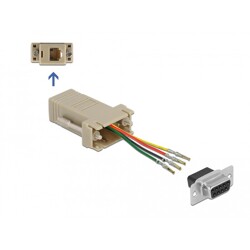 Adapter D-Sub 9-pin. żeński do RJ11/RJ14 6-pin. żeński do montażu Delock 66770