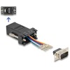 Adapter D-Sub 9-pin. męski do RJ12 żeński do montażu czarny Delock 67072