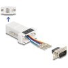 Adapter D-Sub 9-pin. męski do RJ12 żeński do montażu biały Delock 67073