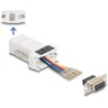 Adapter D-Sub 9-pin. żeński do RJ12 żeński do montażu biały Delock 67078