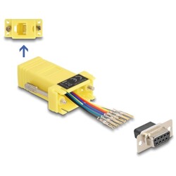 Adapter D-Sub 9-pin. żeński do RJ12 żeński do montażu żółty Delock 67081
