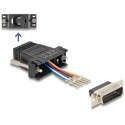 Adapter D-Sub 15-pin. męski do RJ12 żeński do montażu czarny Delock 67082