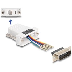 Adapter D-Sub 15-pin. męski do RJ12 żeński do montażu biały Delock 67083