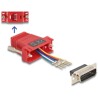 Adapter D-Sub 15-pin. męski do RJ12 żeński do montażu czerwony Delock 67084