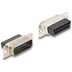 Adapter D-Sub 15-pin. męski do RJ12 żeński do montażu niebieski Delock 67085