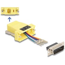 Adapter D-Sub 15-pin. męski do RJ12 żeński do montażu żółty Delock 67086