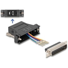 Adapter D-Sub 25-pin. męski do RJ12 żeński do montażu czarny Delock 67092