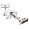 Adapter D-Sub 25-pin. męski do RJ12 żeński do montażu biały Delock 67093