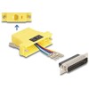 Adapter D-Sub 25-pin. męski do RJ12 żeński do montażu żółty Delock 67096