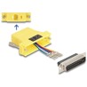 Adapter D-Sub 25-pin. męski do RJ12 żeński do montażu żółty Delock 67096