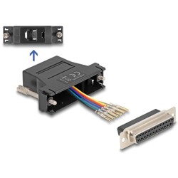 Adapter D-Sub 25-pin. żeński do RJ12 żeński do montażu czarny Delock 67097