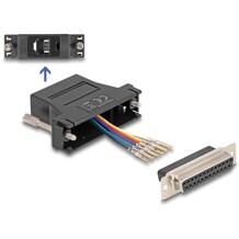 Adapter D-Sub 25-pin. żeński do RJ12 żeński do montażu czarny Delock 67097