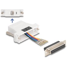 Adapter D-Sub 25-pin. żeński do RJ12 żeński do montażu biały Delock 67098