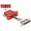 Adapter D-Sub 25-pin. żeński do RJ12 żeński do montażu czerwony Delock 67099