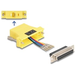 Adapter D-Sub 25-pin. żeński do RJ12 żeński do montażu żółty Delock 67101