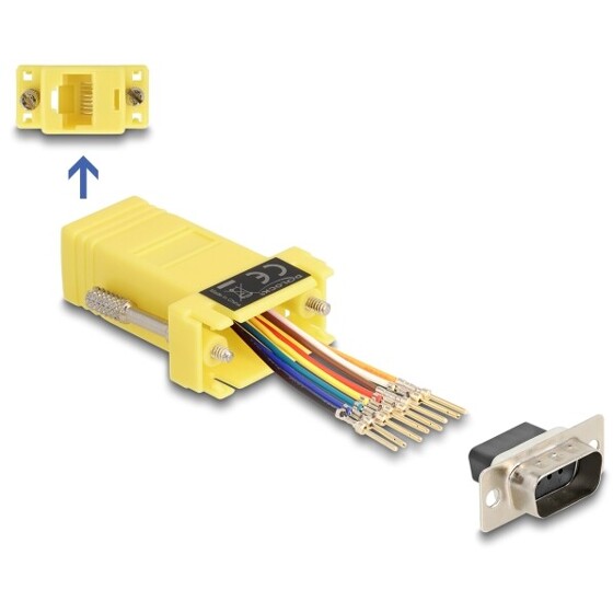 Adapter D-Sub 9-pin. męski do RJ45 żeńskie do montażu biały Delock 67104