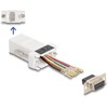 Adapter D-Sub 9-pin. żeński do RJ45 żeńskie do montażu biały Delock 67105