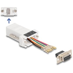 Adapter D-Sub 9-pin. żeński do RJ45 żeńskie do montażu biały Delock 67105