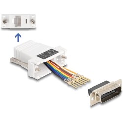 Adapter D-Sub 15-pin. męski do RJ45 żeńskie do montażu biały Delock 67108